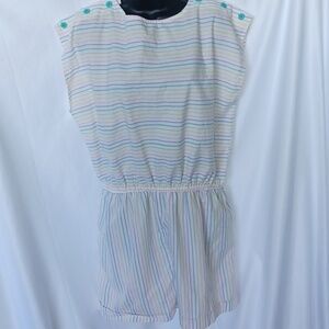Mister Noah 1980’s vintage romper stripped  print size medium,  pastels